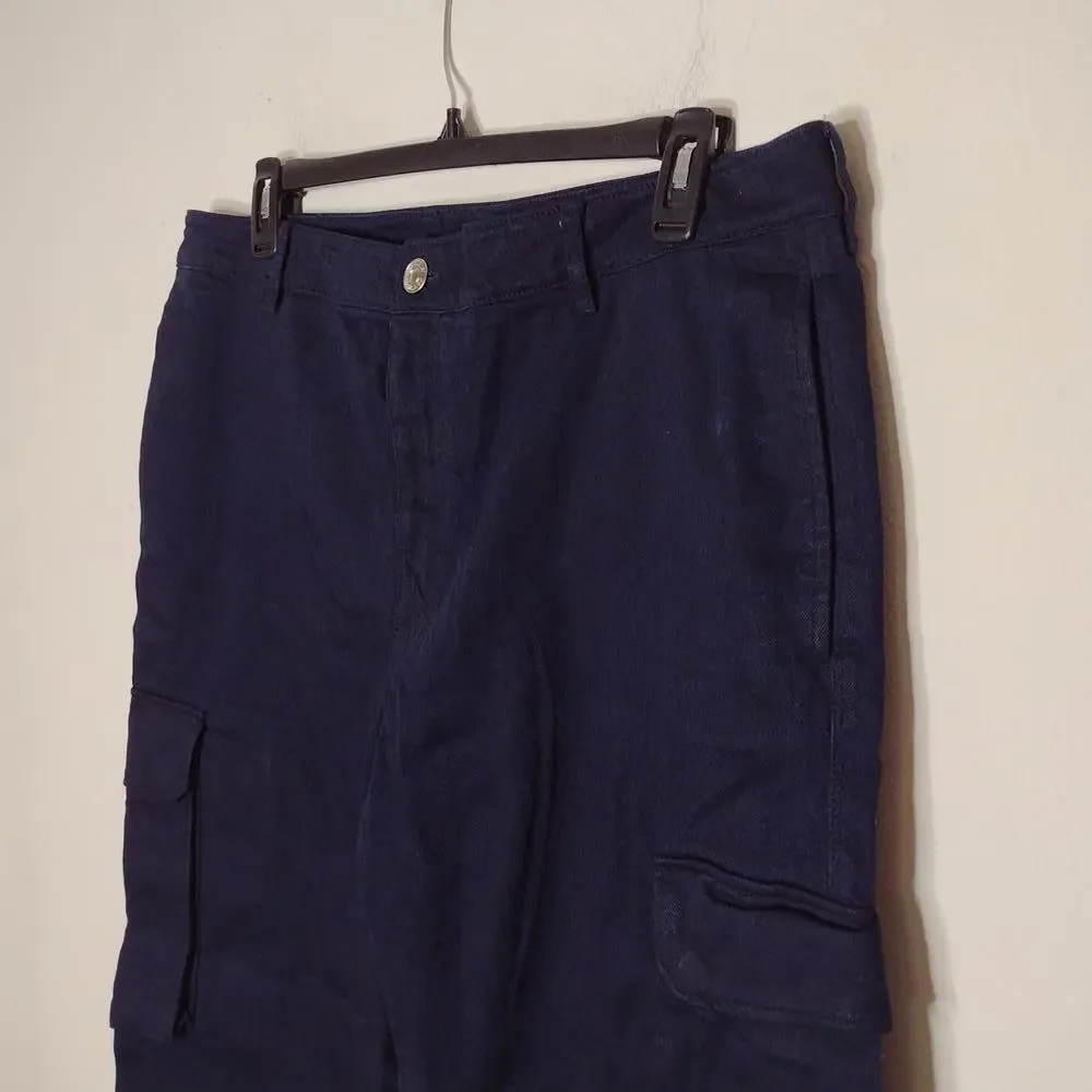 NWT Armani Exchange Men's Navy/Oversized Pleated Cargo Pants Size 38